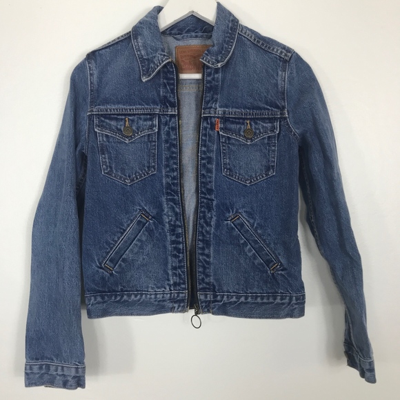 levi zip denim jacket